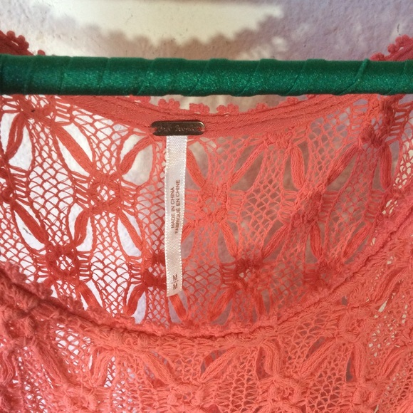 SOLD FILLMORE Free People Salmon Sheen Lace Dress - Picture 7 of 8